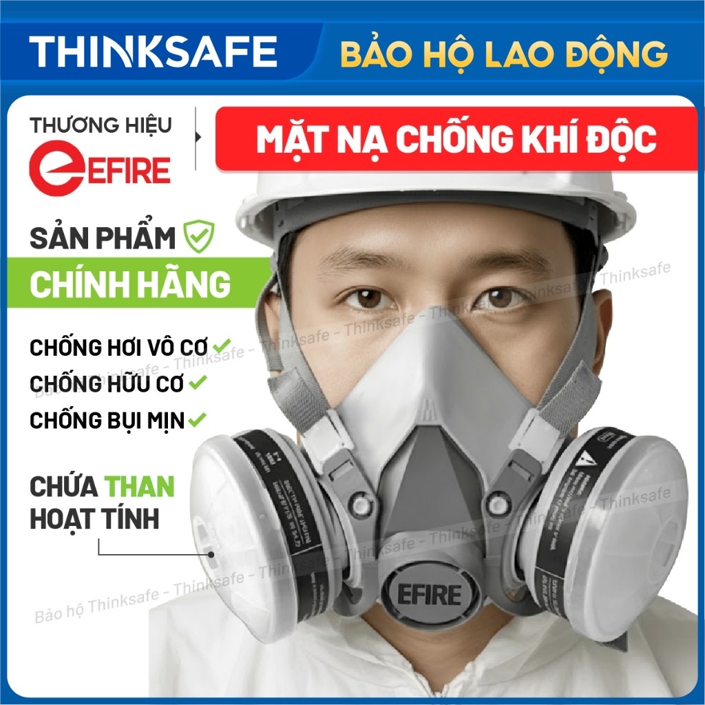 Mặt Nạ Phòng Độc E62 Nửa Mặt Cao Cấp Chống Bụi Mịn, Hóa Chất, Phun Sơn, Nghề Mộc, Lọc Khí