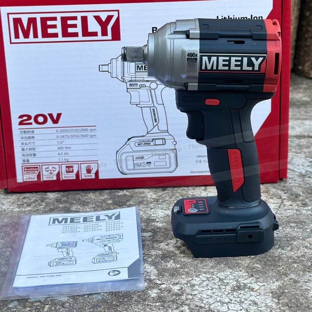 Máy Siết Bulong MEELY MT303 Lực Siết 400Nm Không Chổi Than, Công suất đầu ra 400W Chân Pin Phổ Thông, CHƯA KÈM PIN