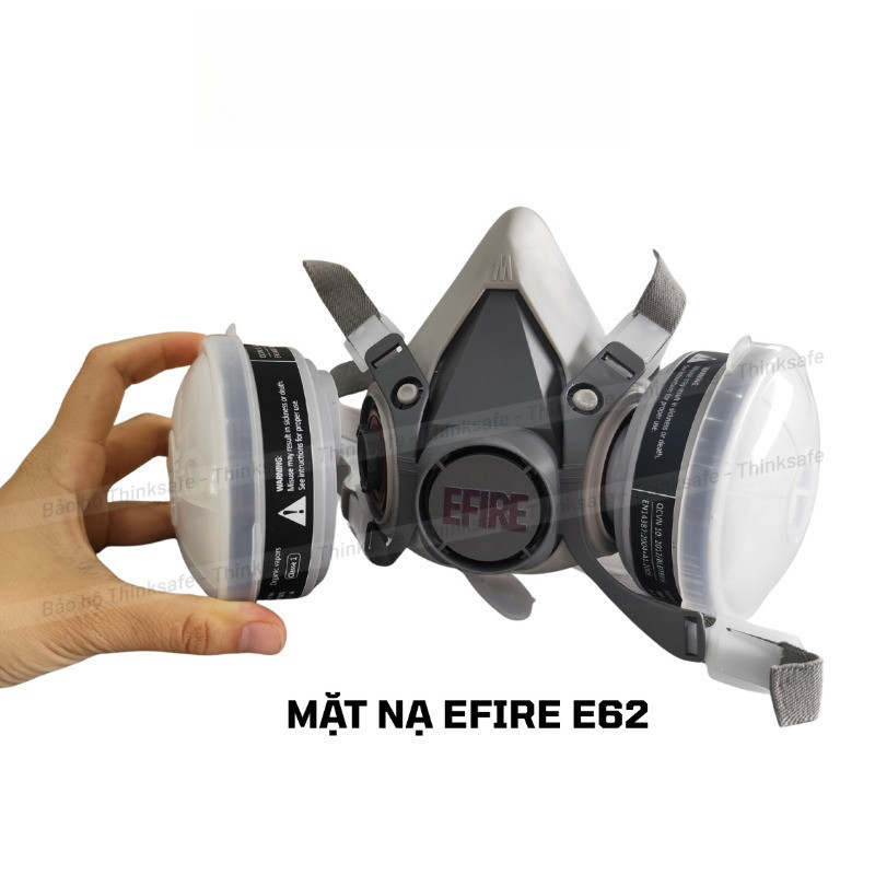 Mặt Nạ Phòng Độc E62 Nửa Mặt Cao Cấp Chống Bụi Mịn, Hóa Chất, Phun Sơn, Nghề Mộc, Lọc Khí