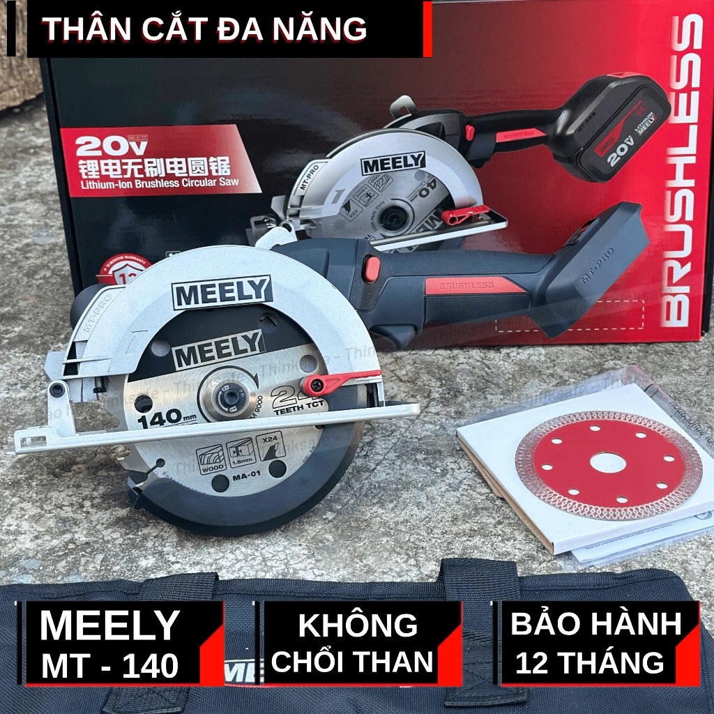 Thân Máy Cắt Đa Năng MEELY MT140 Đường kính lưỡi 140mm Cắt Sâu 52mm Không Chổi Than, Chưa Kèm Pin Sạc