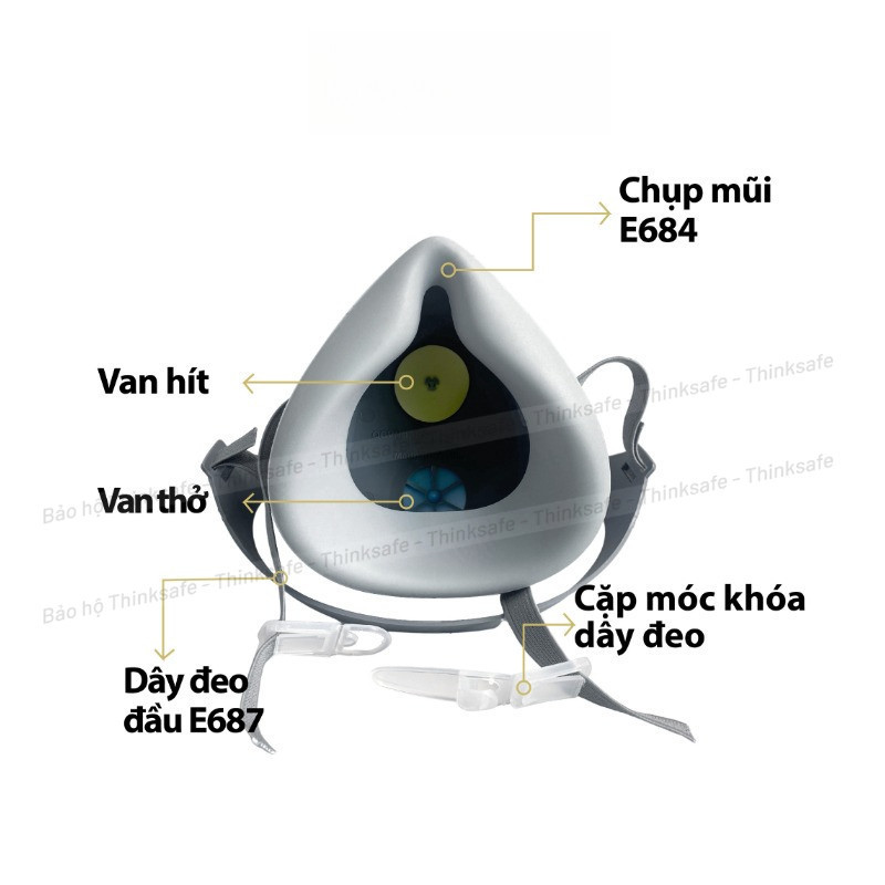 Mặt Nạ Bảo Hộ EFIRE E32 Nửa Mặt Cao Cấp, 1 Phin Lọc Kín Khí, Chống Bụi Mịn, Hóa Chất, Phun Sơn