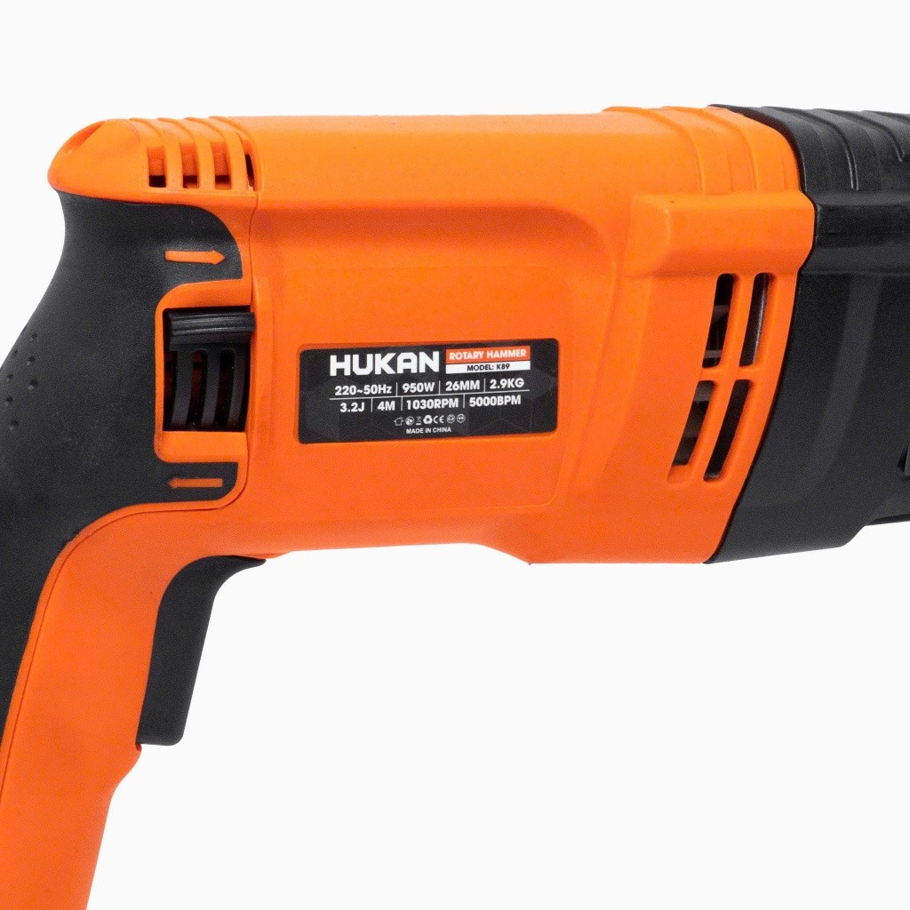 Máy khoan đục bê tông HUKAN K89, 3 Chức năng, Công suất 950W, Tặng Bộ 5 Mũi khoan và Đục