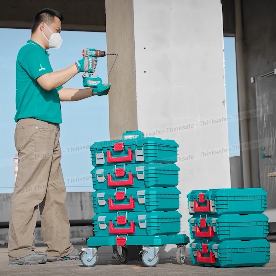 Hộp Đựng Đồ Nghề Xếp Chồng TOTAL TPBXS101/ TPBXS102 kích thước 16-19 inch Nhựa PP Bền Chắc Chống Va Đập