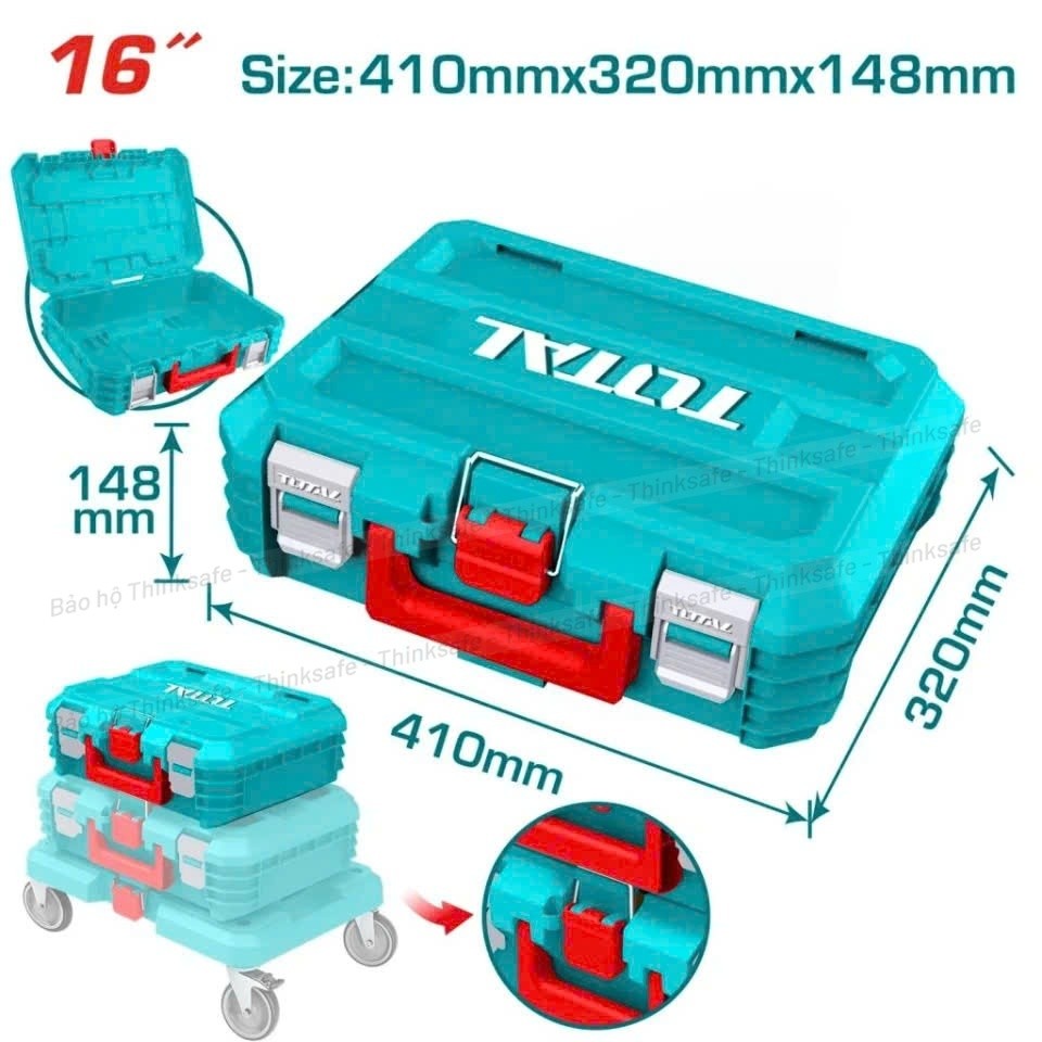 Hộp Đựng Đồ Nghề Xếp Chồng TOTAL TPBXS101/ TPBXS102 kích thước 16-19 inch Nhựa PP Bền Chắc Chống Va Đập