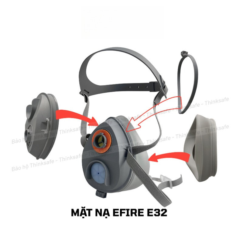 Mặt Nạ Bảo Hộ EFIRE E32 Nửa Mặt Cao Cấp, 1 Phin Lọc Kín Khí, Chống Bụi Mịn, Hóa Chất, Phun Sơn
