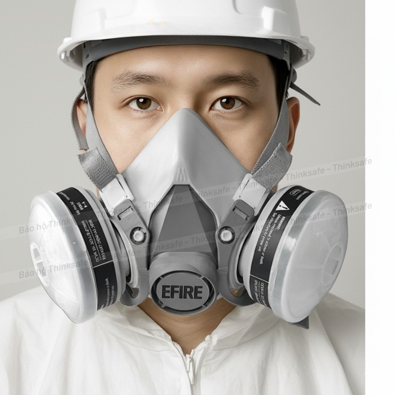 Mặt Nạ Phòng Độc E62 Nửa Mặt Cao Cấp Chống Bụi Mịn, Hóa Chất, Phun Sơn, Nghề Mộc, Lọc Khí