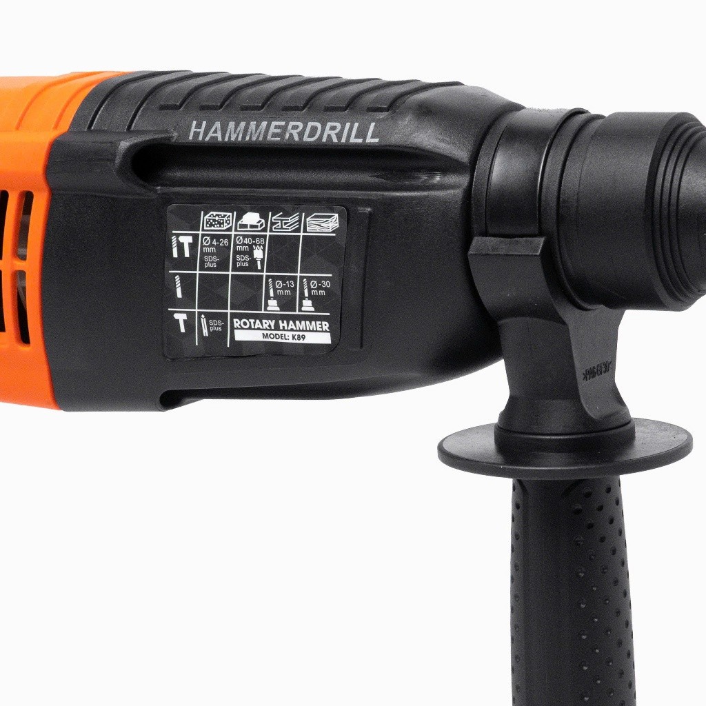 Máy khoan đục bê tông HUKAN K89, 3 Chức năng, Công suất 950W, Tặng Bộ 5 Mũi khoan và Đục