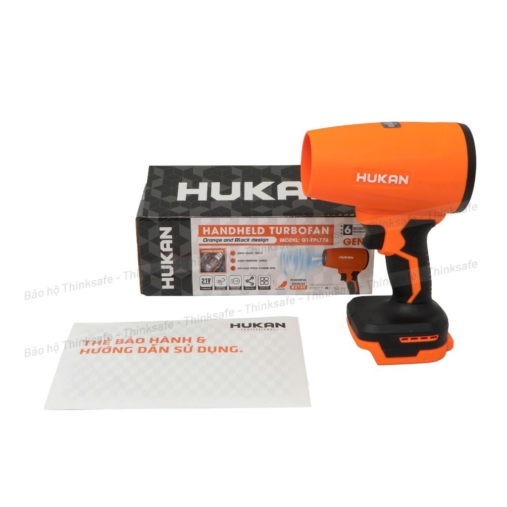 Máy thổi phản lực pin HUKAN G1-TPL778, Không chổi than, áp lực gió 1600g, Tốc độ 50.000v/p Máy thổi lá, bụi siêu mạnh
