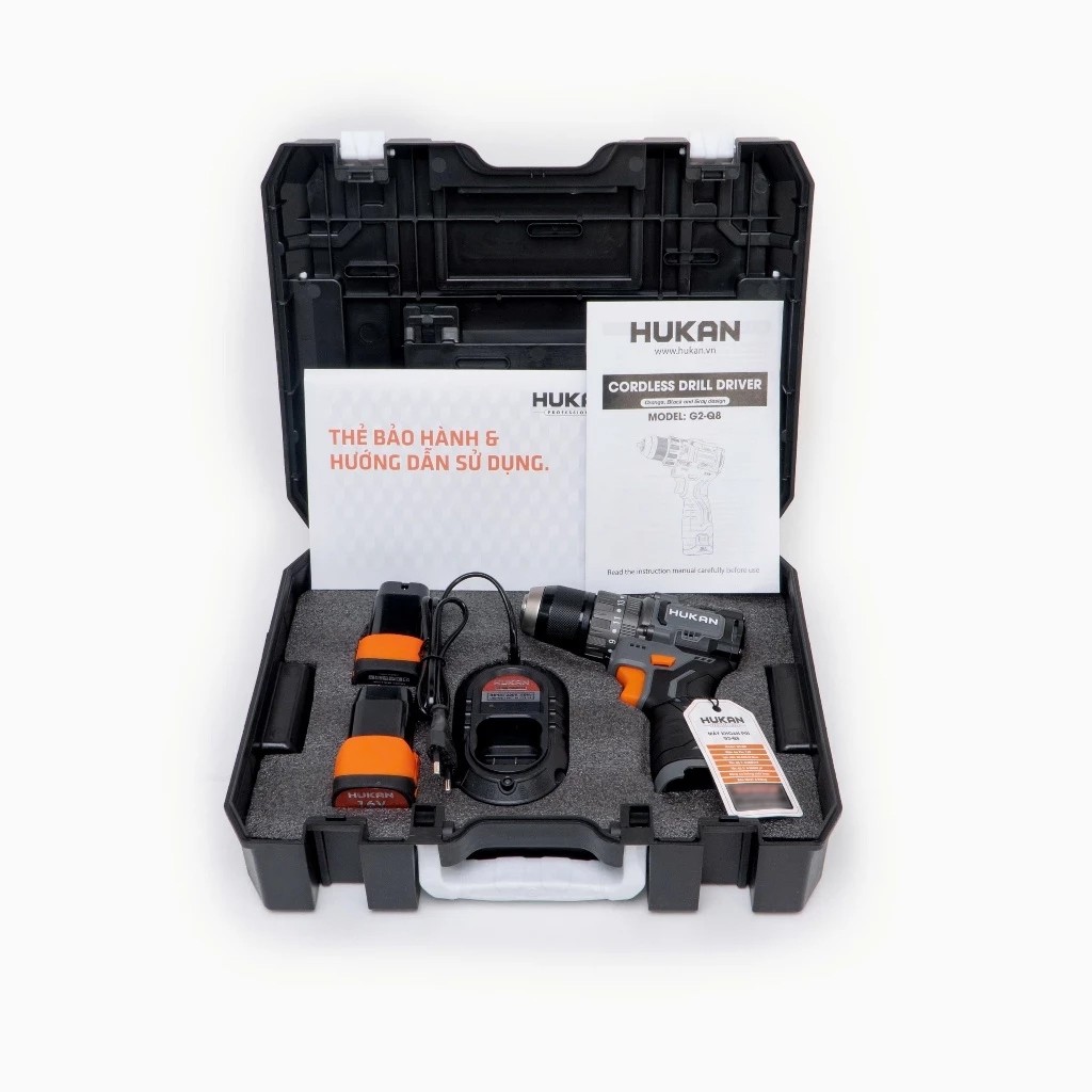 Máy khoan pin 3 Chức năng HUKAN G2-Q8, Không chổi than 60Nm, 13mm, Có khóa trục 20 cấp trượt