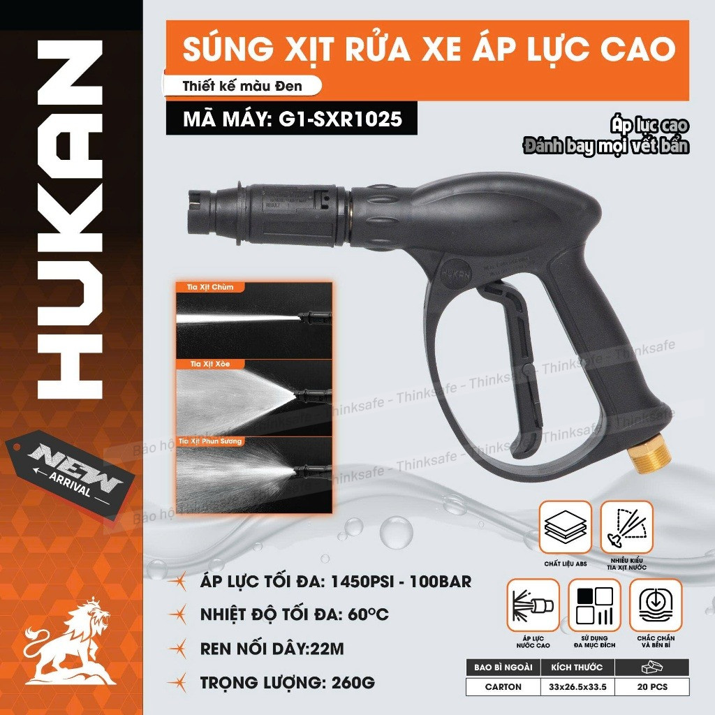 Sung xịt rửa xe áp lực cao HUKAN G1-SXR1025