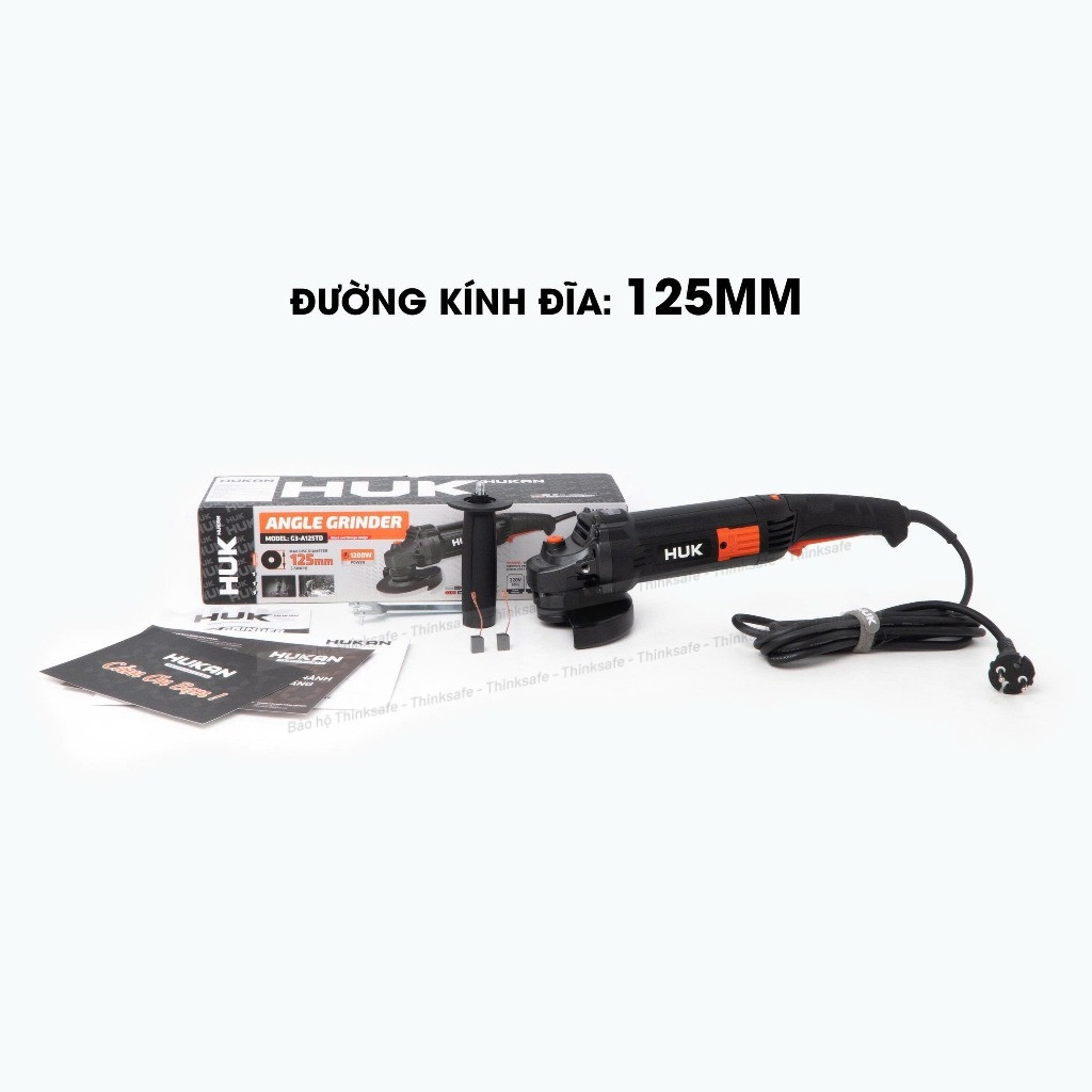 Máy mài cầm tay HUKAN G3-A125TD, Công tắc bụng, Đĩa 125mm, Công suất 1200W, 6 Tốc độ 10.000v/p