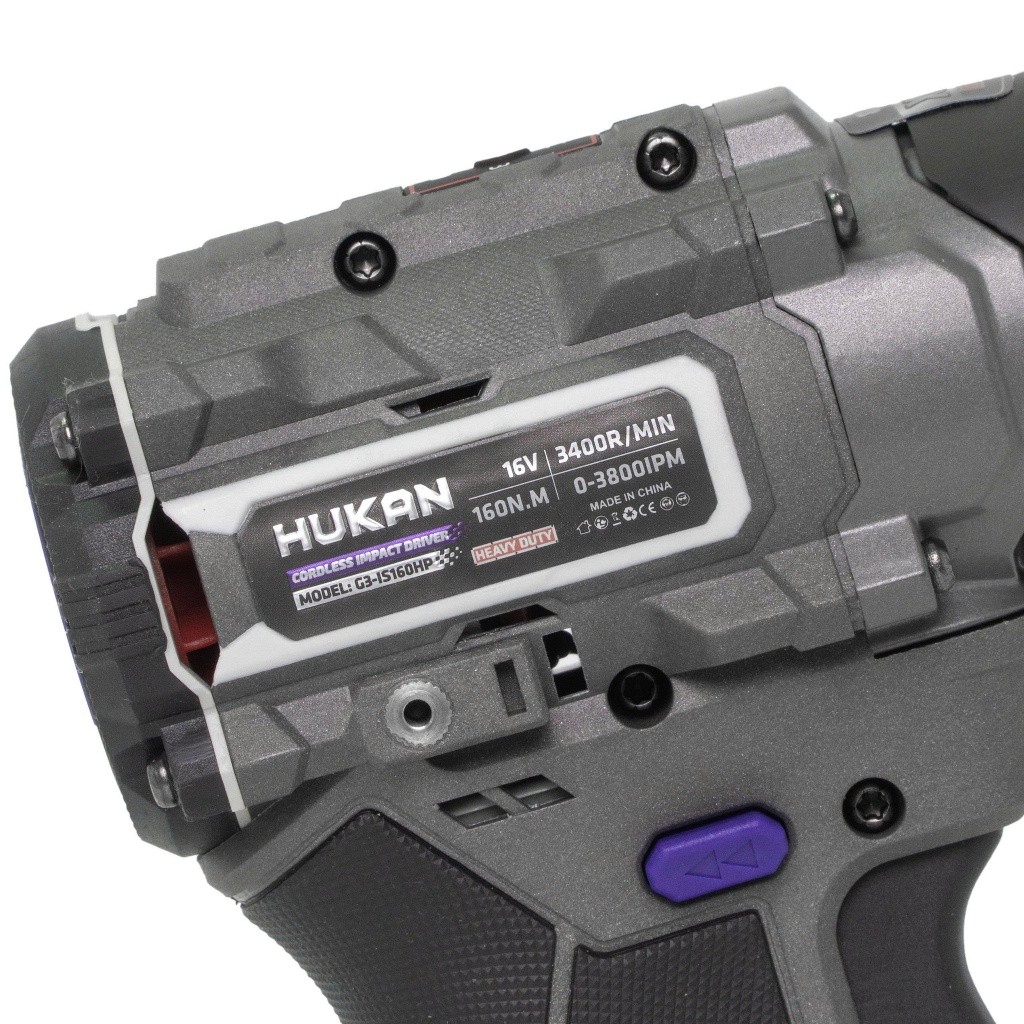 Máy chuyên vít có búa HUKAN G3-IS160HP, Lực siết 160Nm, Nút chỉnh tốc nhanh, Pin xả tốt 10C