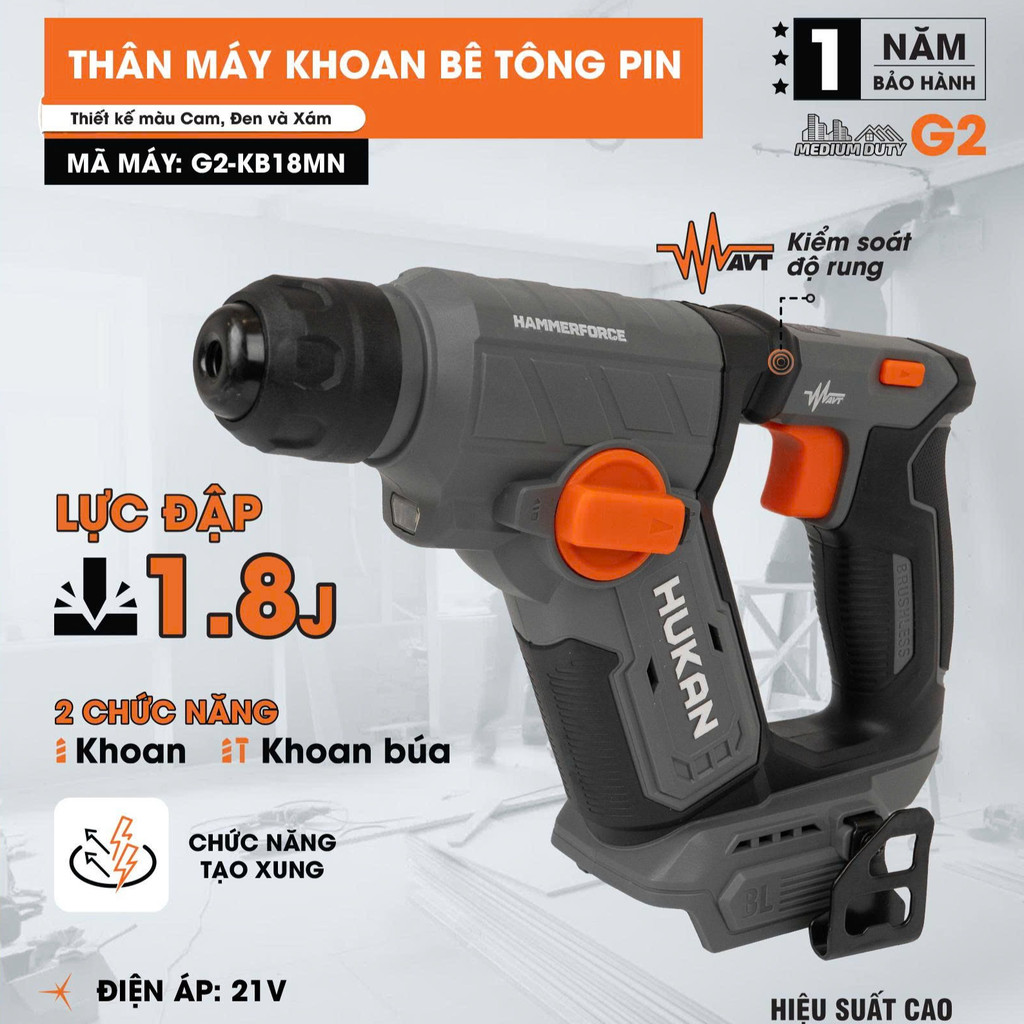 Thân Máy Khoan Đục Mini 2 Chức Năng HUKAN G2-KB18MN