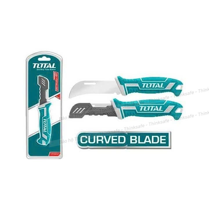 Dao tước dây cáp lưỡi cong TOTAL THT51882 rọc cáp thợ điện, Thép không gỉ, gọt vỏ dây điện, Dao tuốt dây điện