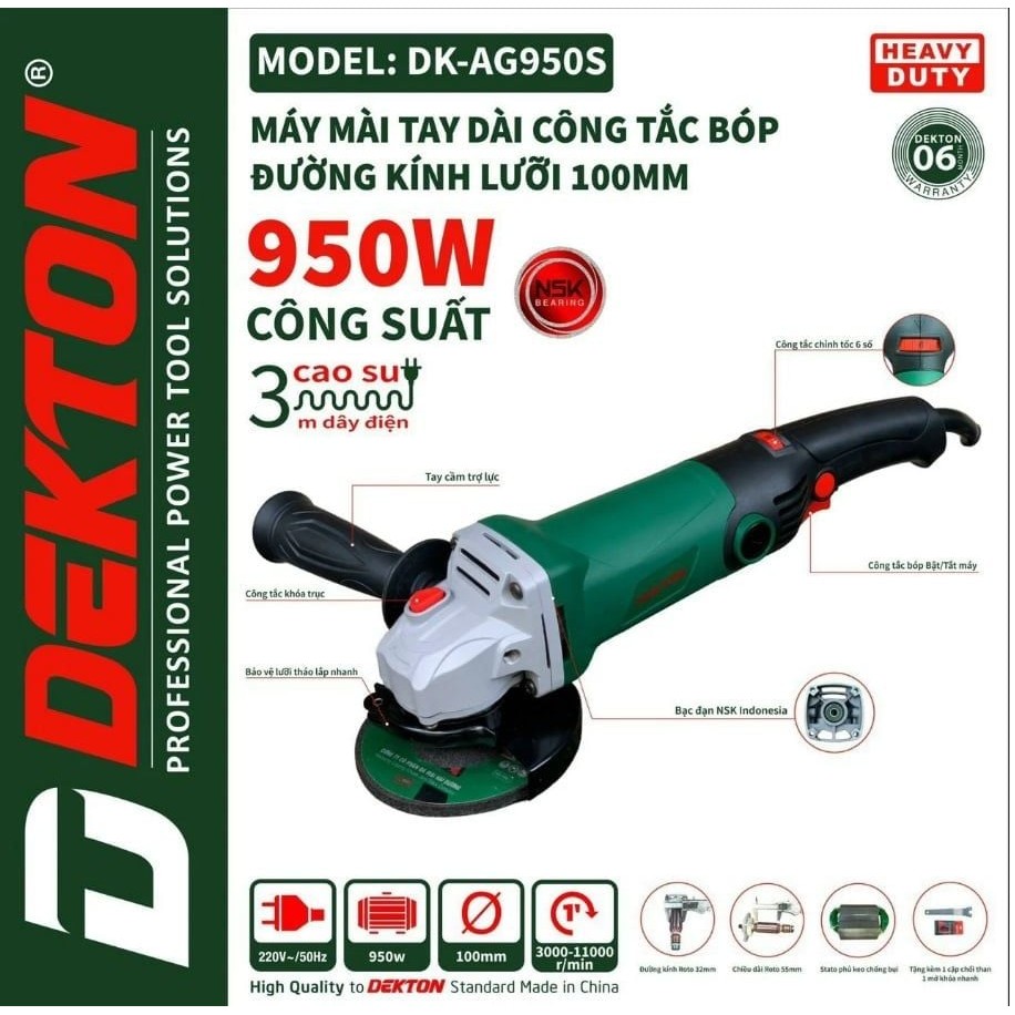 Máy Mài Góc  điện 100MM Dekton AG900/AG901R/AG980/AG950S