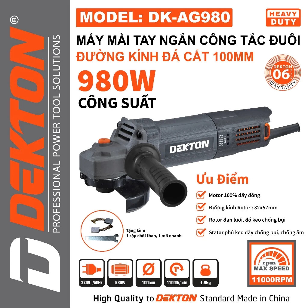Máy Mài Góc  điện 100MM Dekton AG900/AG901R/AG980/AG950S