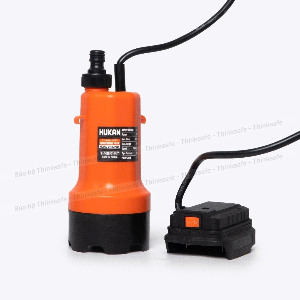 Máy Bơm Chìm Pin 21V HUKAN G1-BCP03A Lưu Lượng 15L/Phút, Ống 25mm, Dây nguồn 5m, Chưa kèm pin sạc
