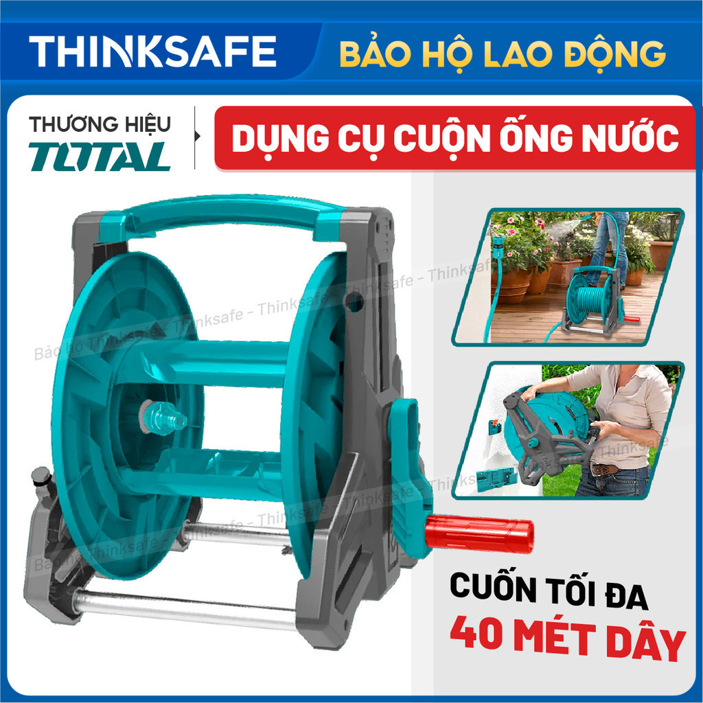 Dụng cụ cuộn ống nước TOTAL THHR40121/ THHR40122/THHR2012  chất liệu PP và Nhôm rulo cuộn ống có thể treo tường