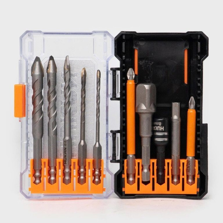 Bộ mũi khoan đa năng 10 chi tiết HUKAN G1-BPK10C Mũi khoan và mũi vít đa năng chuôi lục giác