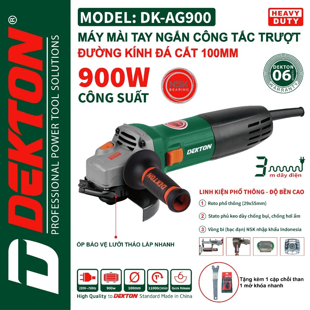 Máy Mài Góc  điện 100MM Dekton AG900/AG901R/AG980/AG950S