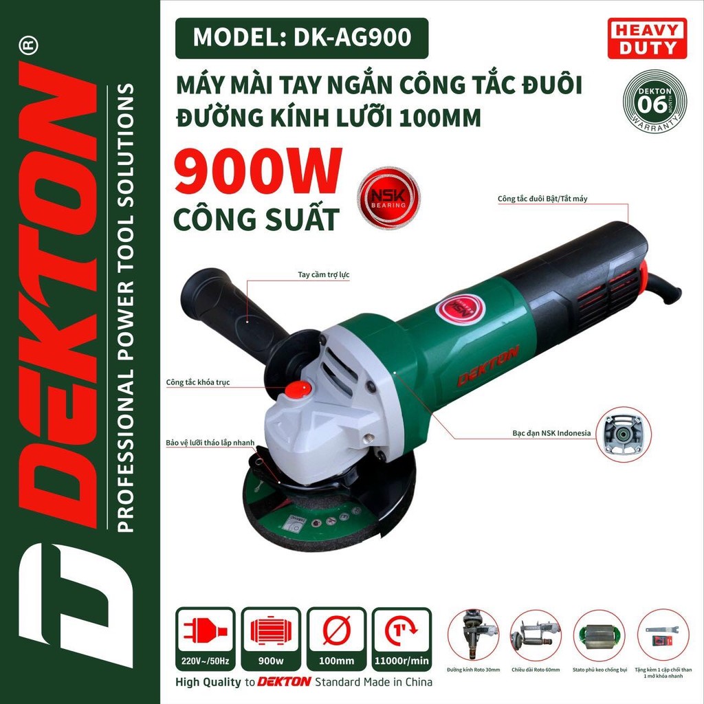 Máy Mài Góc  điện 100MM Dekton AG900/AG901R/AG980/AG950S