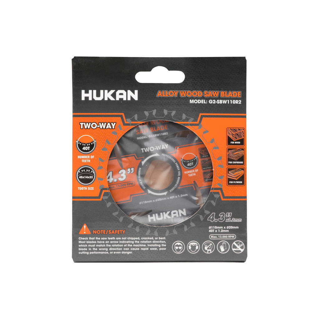 Lưỡi cắt gỗ 2 chiều HUKAN (Gen 2), Đường kính 110mm