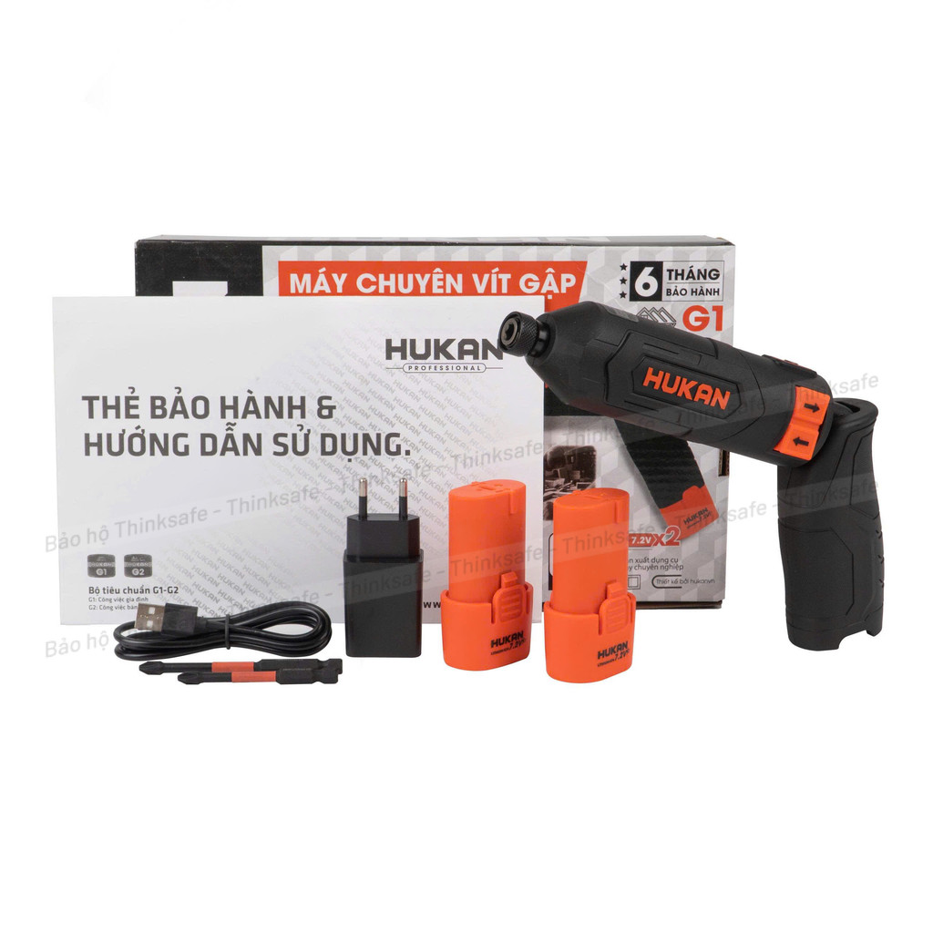 Máy Bắn Vít Gập HUKAN G1-TD2572D Lực Siết 25N.m, 2 Cấp Chỉnh Tốc, Chuyên Vít Kèm Đầy Đủ Phụ Kiện, Máy Bắt Vít Gập
