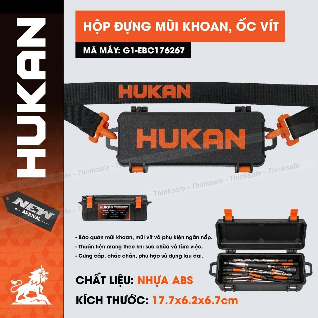 Hộp Đựng Mũi Khoan, Ốc Vít HUKAN G1-EBC176267 | Chất Liệu Nhựa ABS Chắc Chắn, Đựng Phụ Kiện Dụng Cụ, Có Quai Xách