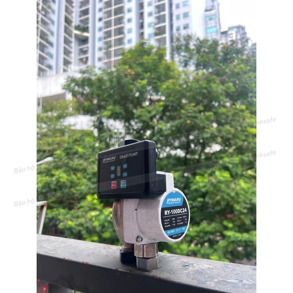 Máy bơm tăng áp mini 24V Rymaru RY-100DC24 bảng điều khiển thông minh ren 27mm cho 1 thiết bị, chống nước, an toàn