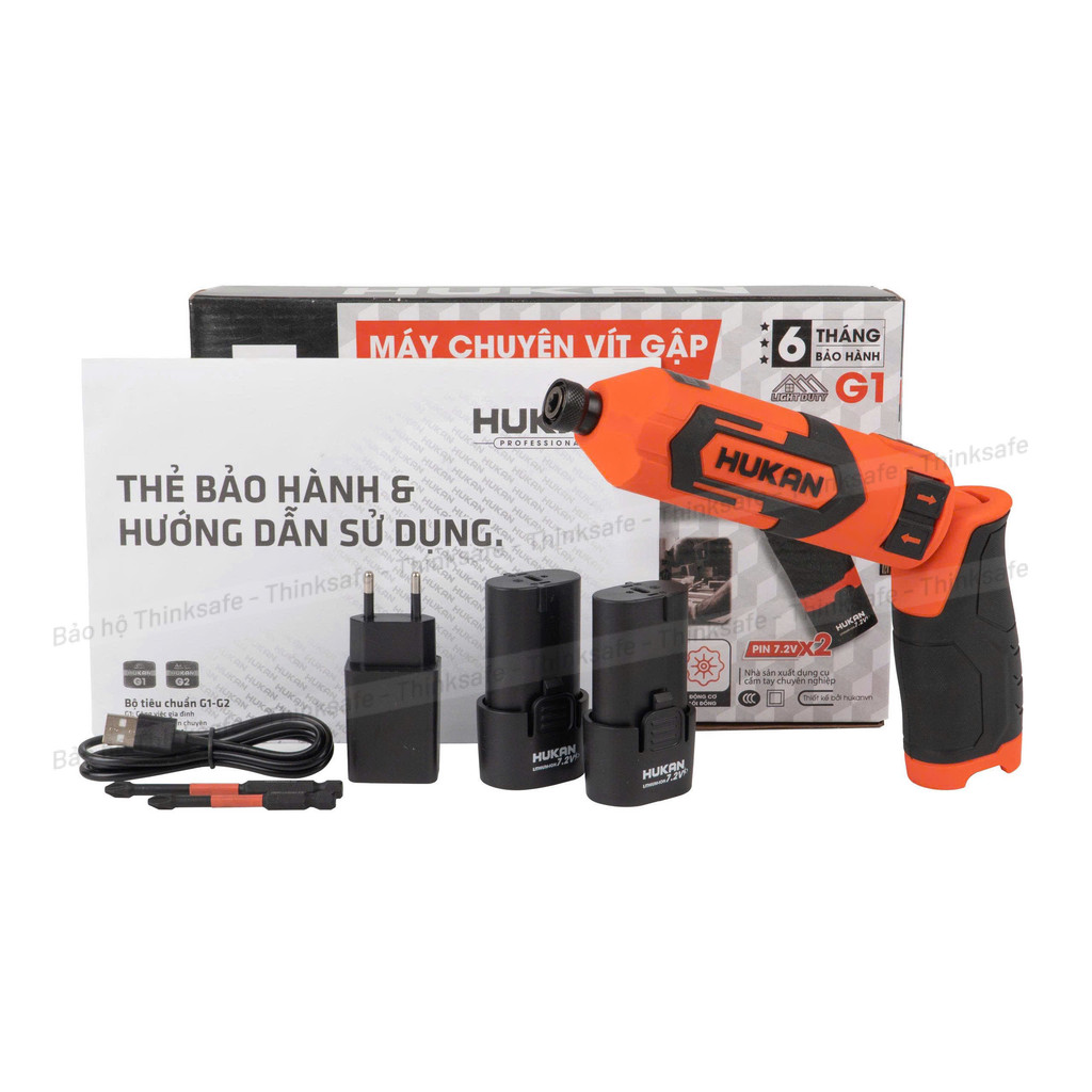 Máy Bắn Vít Gập HUKAN G1-TD2572D Lực Siết 25N.m, 2 Cấp Chỉnh Tốc, Chuyên Vít Kèm Đầy Đủ Phụ Kiện, Máy Bắt Vít Gập