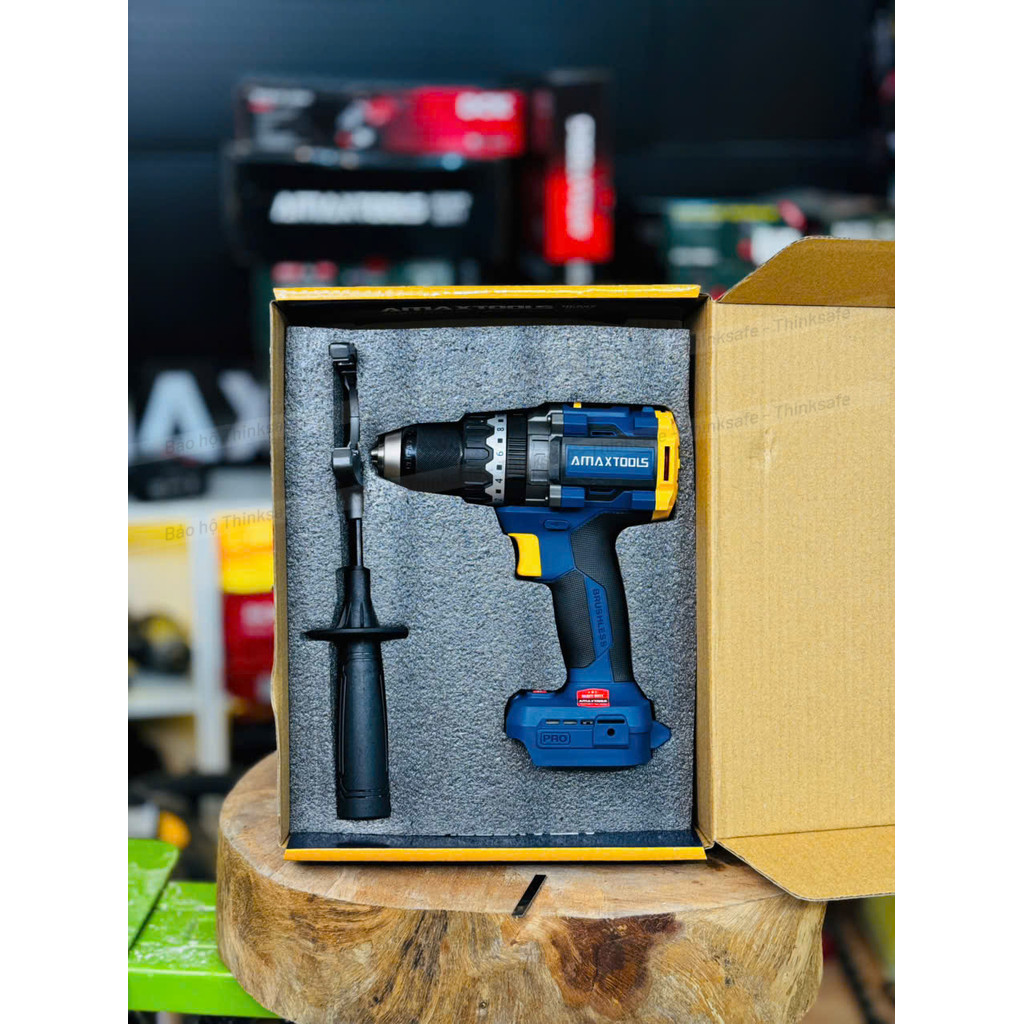 Máy khoan rút lõi 165Nm Amaxtools AKI16513-GT Máy khoan pin 3 chức năng đầu kẹp 13mm, 20 cấp trượt, Máy Khoan Động Lực