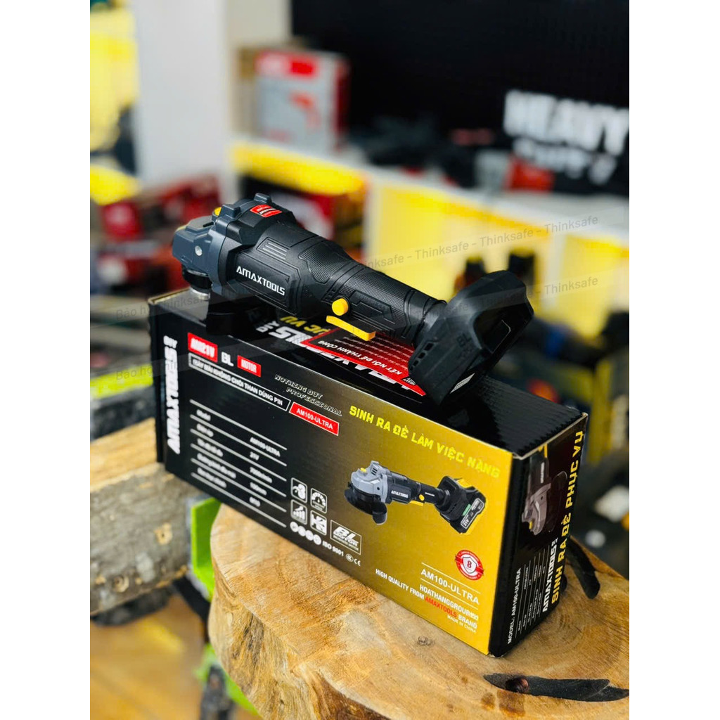 HOT - Máy Mài Góc Pin Amaxtools AM100-ULTRA, Đá 100mm, Tốc độ tối đa 7000v/p, Động Cơ Không Chổi Than, Máy Cắt Cầm Tay