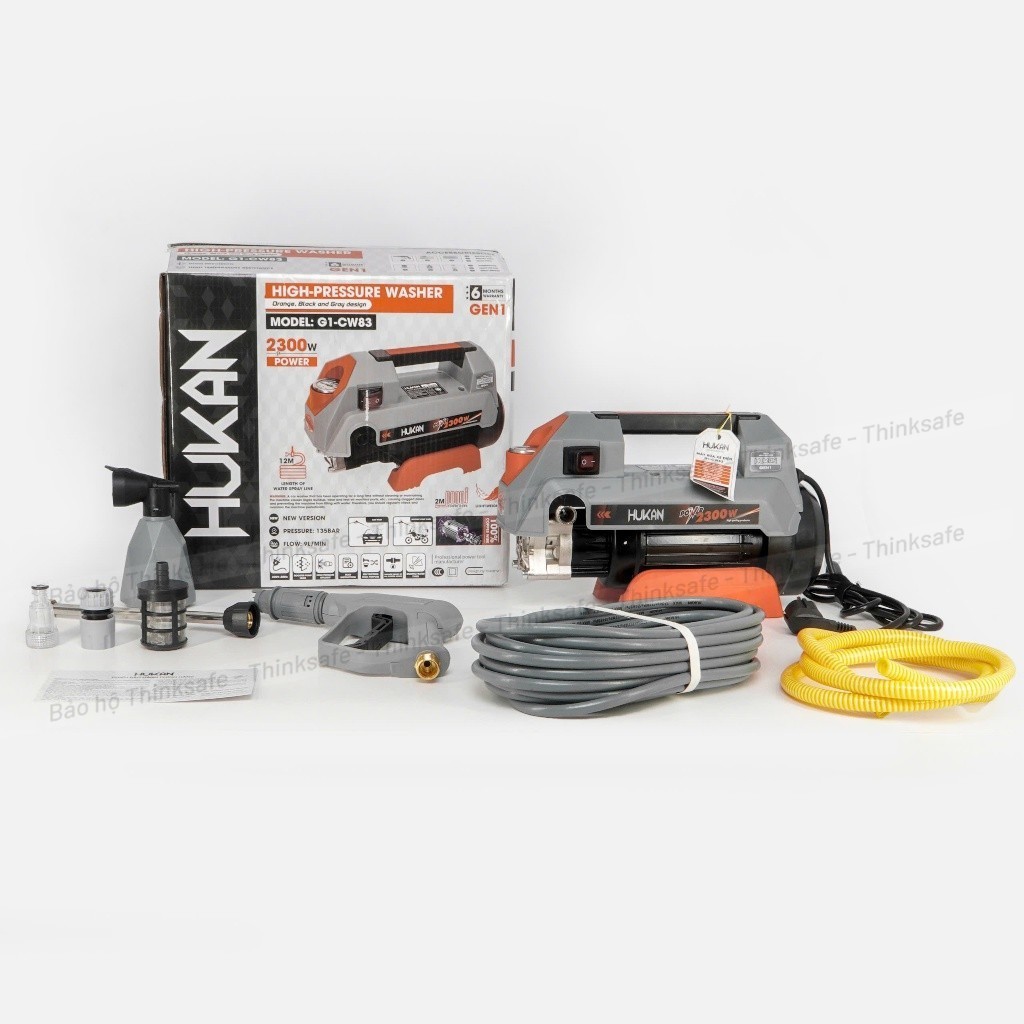 Máy rửa xe HUKAN G1-CW83 2300W Áp lực nước 135bar động cơ dây đồng, đầy đủ phụ kiện
