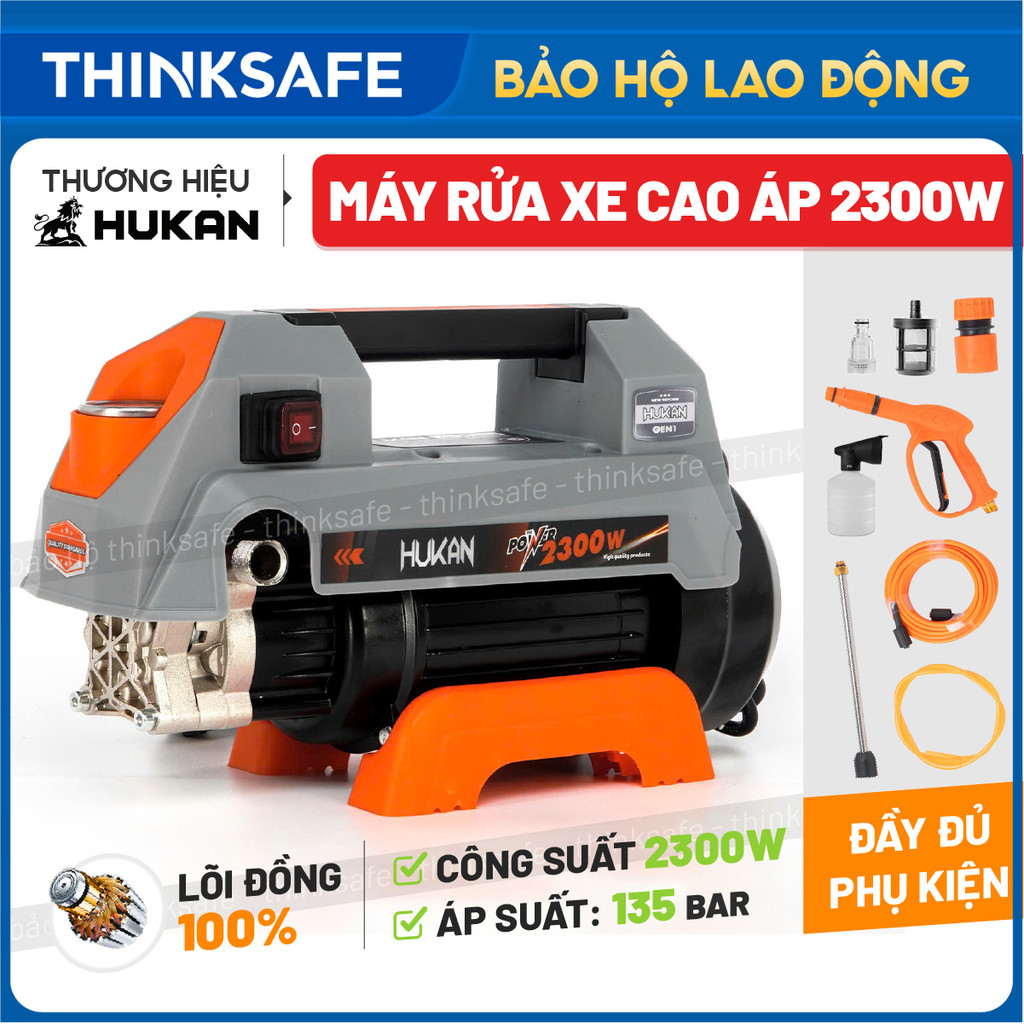 Máy rửa xe HUKAN G1-CW83 2300W Áp lực nước 135bar động cơ dây đồng, đầy đủ phụ kiện