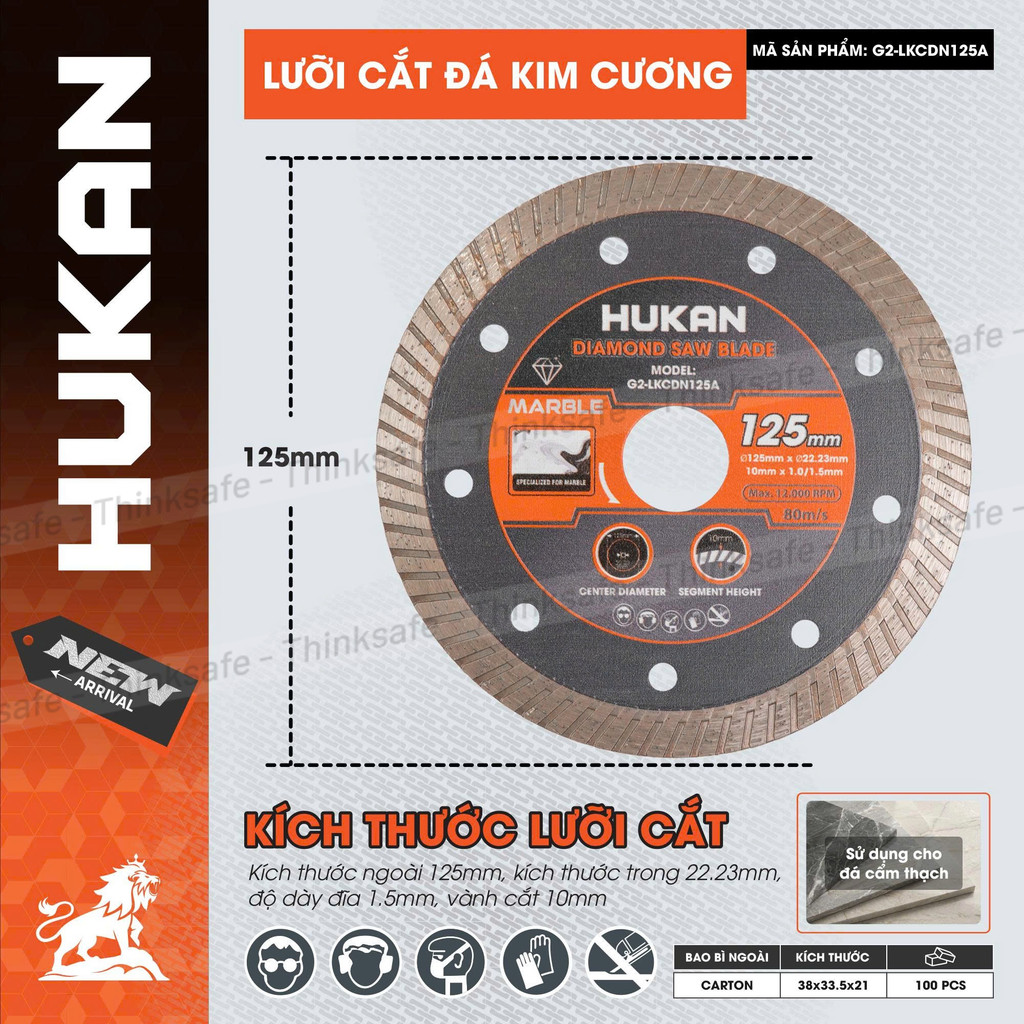 Lưỡi cắt kim cương HUKAN (Gen 2), Kích thước 105mm - 125mm
