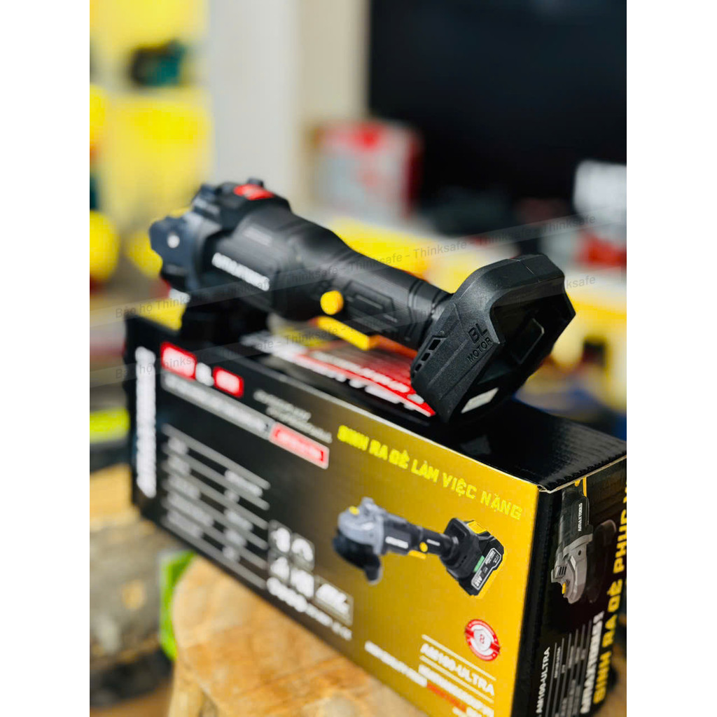 HOT - Máy Mài Góc Pin Amaxtools AM100-ULTRA, Đá 100mm, Tốc độ tối đa 7000v/p, Động Cơ Không Chổi Than, Máy Cắt Cầm Tay