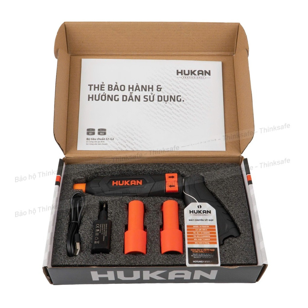 Máy Bắn Vít Gập HUKAN G1-TD2572D Lực Siết 25N.m, 2 Cấp Chỉnh Tốc, Chuyên Vít Kèm Đầy Đủ Phụ Kiện, Máy Bắt Vít Gập