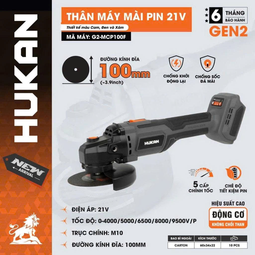 Máy mài góc pin 21V Hukan G2-MCP100F