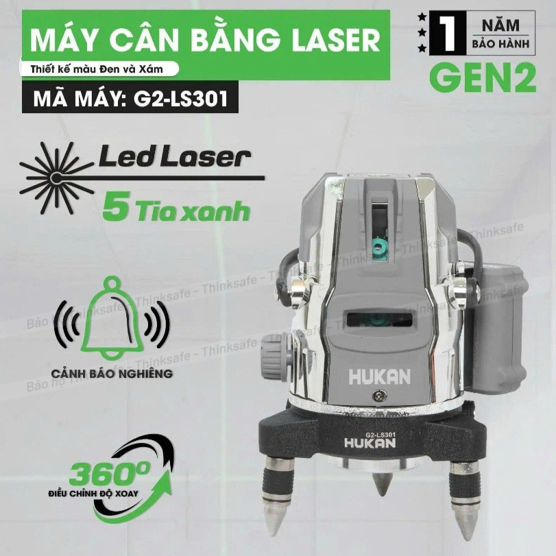 Máy Cân Bằng Laser 5 Tia Xanh Hukan G2-LS301