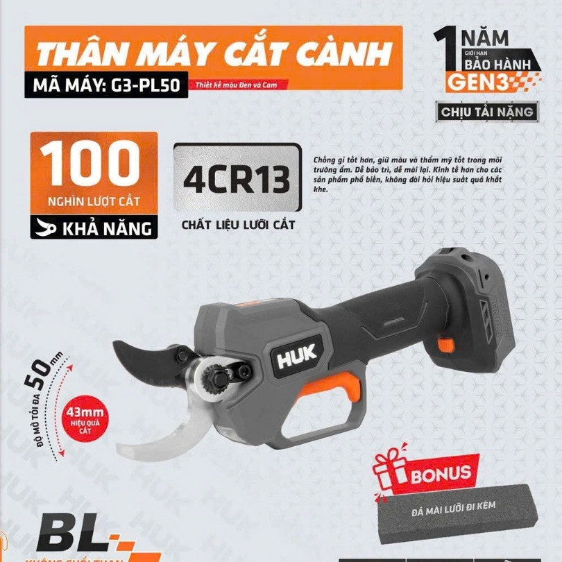 Thân Kéo Cắt Cành Pin HUKAN G3-PL50 GEN3