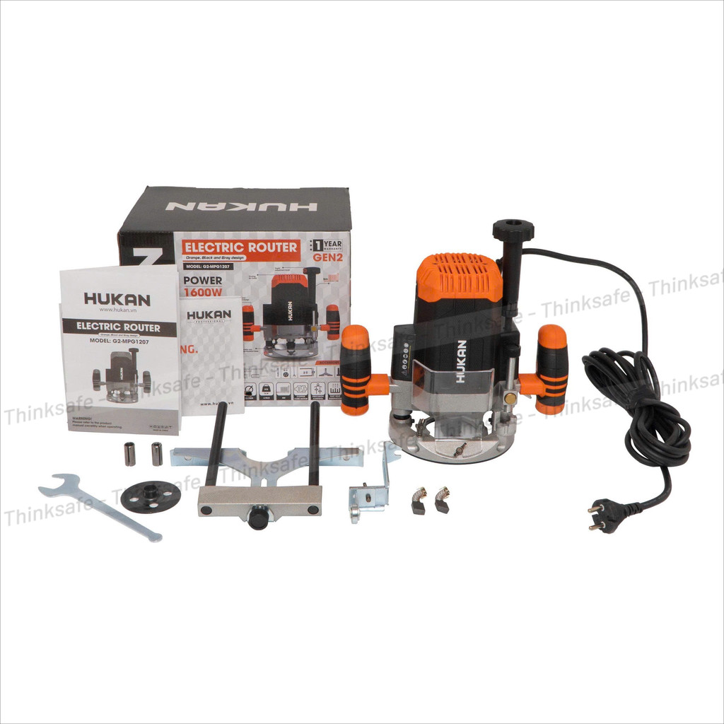 Máy Phay Gỗ HUKAN G2-MPG1207 (Gen 2), Công suất 1600W 6 Cấp chỉnh tốc, Tốc độ 32.000 V/p