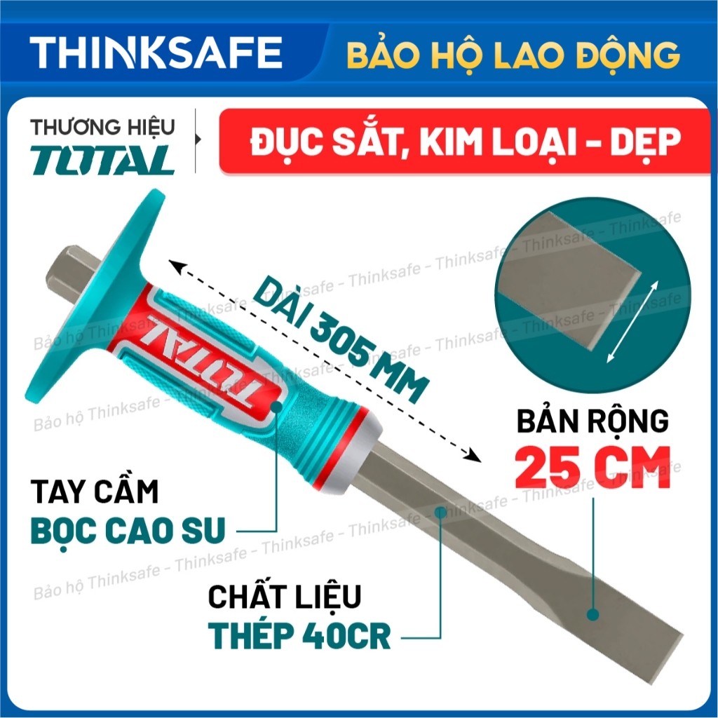 Đục sắt dẹp 25x19x305mm TOTAL THT4532519