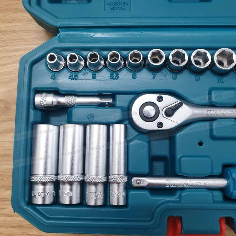 Bộ đầu tuýp 1/4 inch 20-46 chi tiết TOTAL