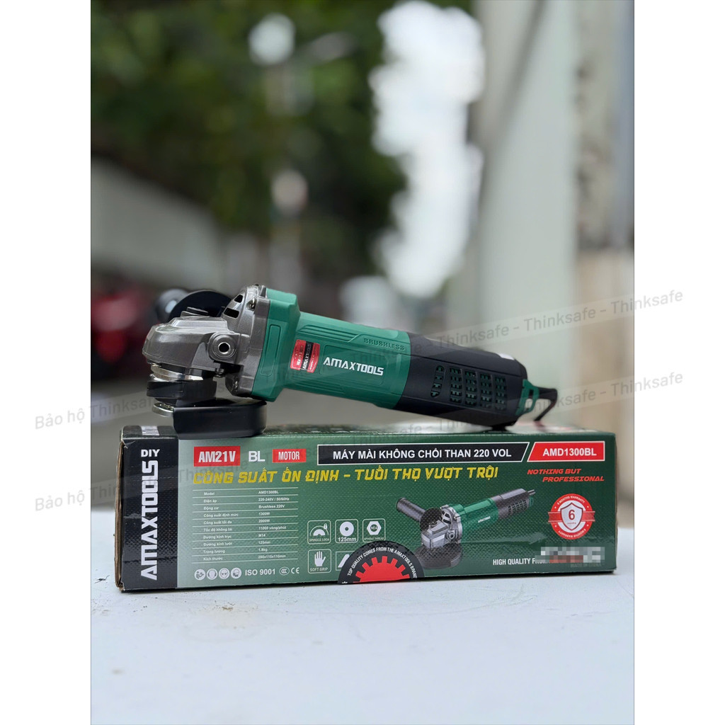 Máy Mài Góc Điện 100mm AMAXTOOLS AMD1300BL Động Cơ Không Chổi Than, Công Suất 1300W - 2000W, Siêu Bền Tốc Độ 11000v/p