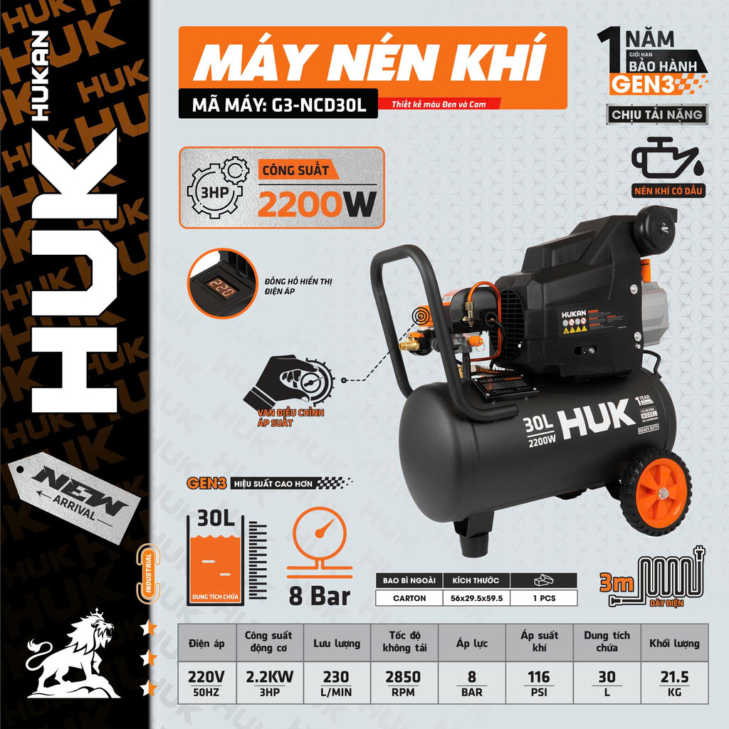 Máy Nén Khí Có Dầu HUKAN G3-NCD30L / NCD50L