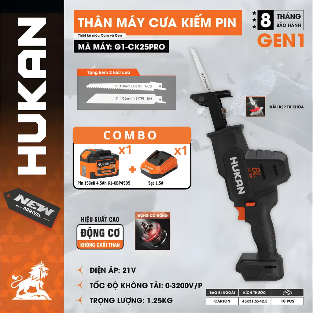 Máy Cưa Kiếm Pin HUKAN G1-CK25PRO