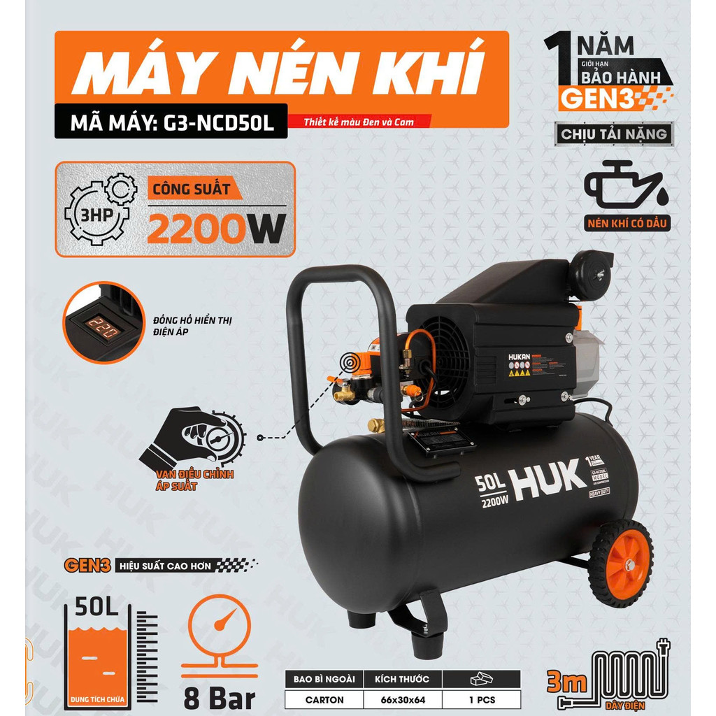 Máy Nén Khí Có Dầu HUKAN G3-NCD30L / NCD50L