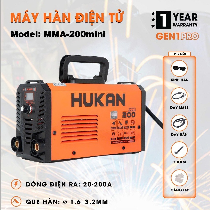 Máy hàn điện tử HUKAN MMA-200 mini