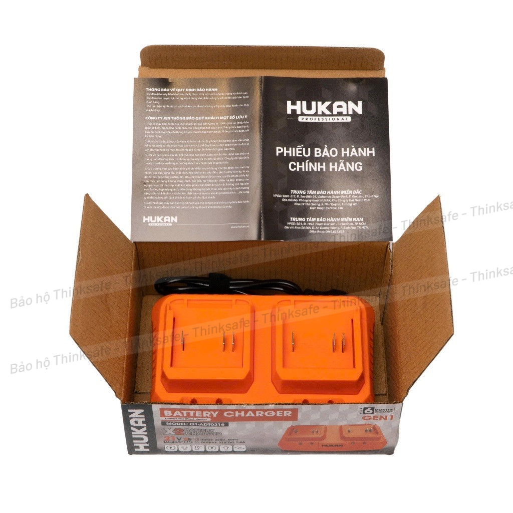 Sạc Đôi HUKAN G1-ADT0216, Công Suất 1.6A, Chân Phổ Thông, Bảo Vệ Quá Dòng, Quá Nhiệt, Đế Sạc Bàn Đôi
