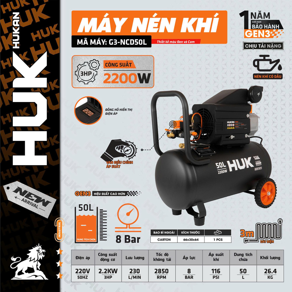 Máy Nén Khí Có Dầu HUKAN G3-NCD30L / NCD50L